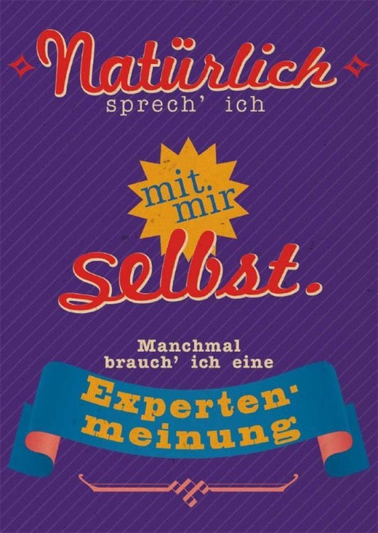 Postkarte mit Spruch: Selbstgespräche sind völlig normal