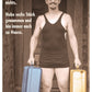Postkarte mit Witz: Vintage Reisespruch & Ironie - Lustiger Mann im Unterhemd, Sepia - Retro - Stil, Perfekt für Urlaubsscherze