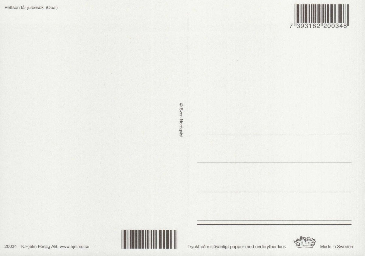Postkarte Pettersson und Findus Abendessen unter Kerzen