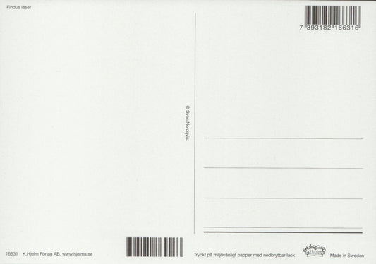 Postkarte Pettersson und Findus Findus beim Lesen