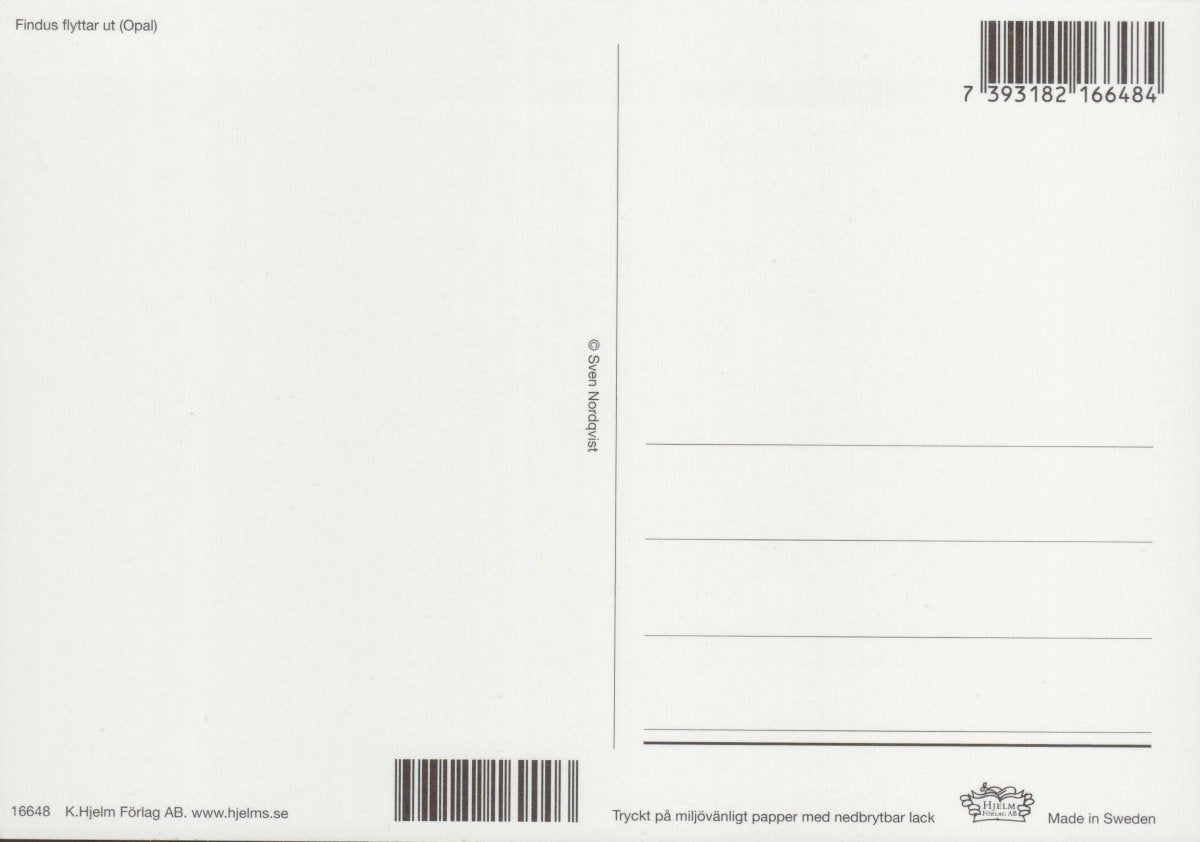 Postkarte Pettersson und Findus Pfannkuchen essen