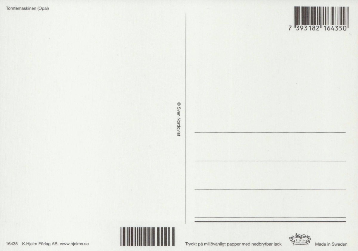 Postkarte Pettersson und Findus Tannenbaumschlagen