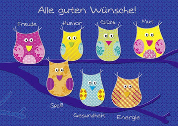 Postkarte Spruch: Herzliche Wünsche für Freude, Humor, Glück und mehr! Ideal für jeden Anlass.