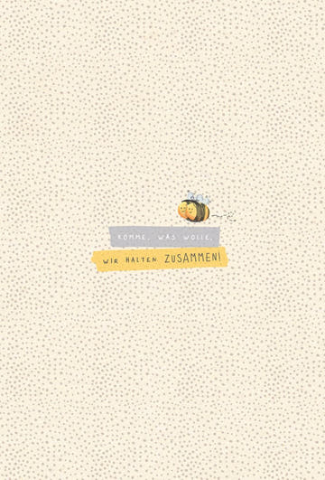 Postkarte Spruch Zusammenhalt, Schriftkarte auf umweltfreundlichem Zuckerrohrpapier