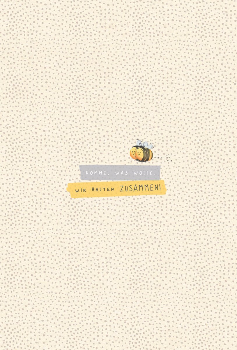Postkarte Spruch Zusammenhalt, Schriftkarte auf umweltfreundlichem Zuckerrohrpapier