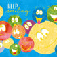 Postkarte Sprüche: Bunte Köpfe – Keep Smiling für positive Gedanken