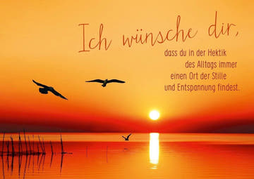 Postkarte Sprüche: Finde Ruhe im Alltagsstress - Ein liebevoller Wunsch für dich