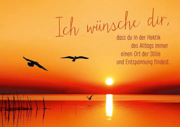 Postkarte Sprüche: Finde Ruhe im Alltagsstress - Ein liebevoller Wunsch für dich