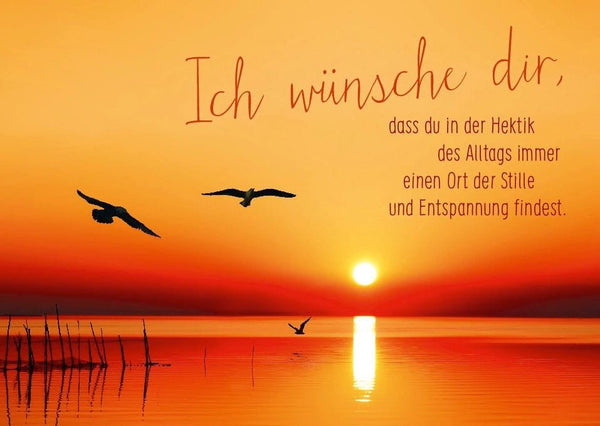 Postkarte Sprüche: Finde Ruhe im Alltagsstress - Ein liebevoller Wunsch für dich