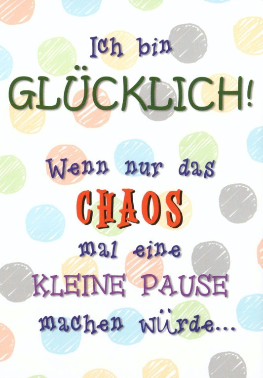 Postkarte Sprüche - Freude teilen: Ich bin glücklich!