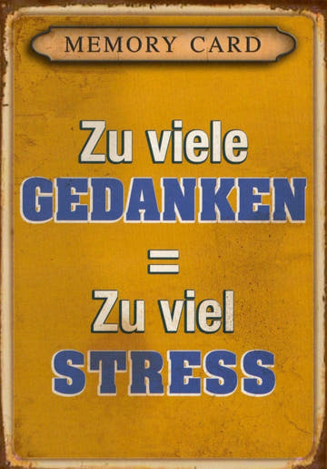 Postkarte Sprüche: Gedankenchaos vermeiden, Stress reduzieren