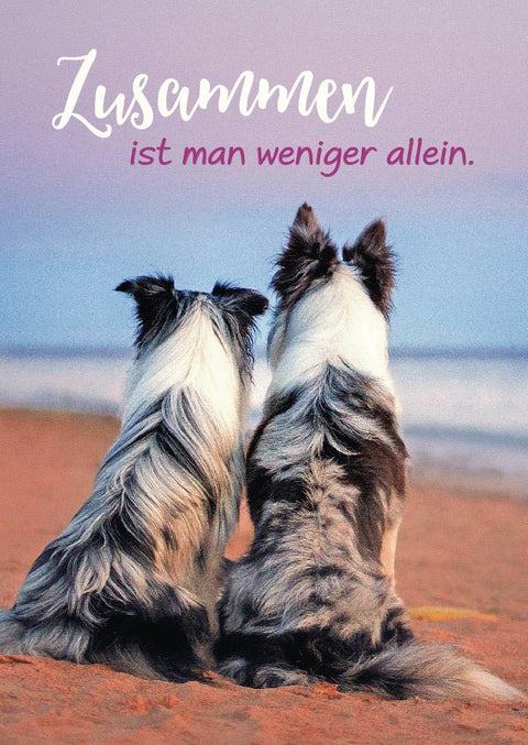 Postkarte Sprüche: Gemeinsamkeit macht stark - Zusammen ist man weniger allein