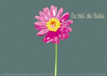 Postkarte Sprüche Gerbera - Für die Beste Person in Deinem Leben