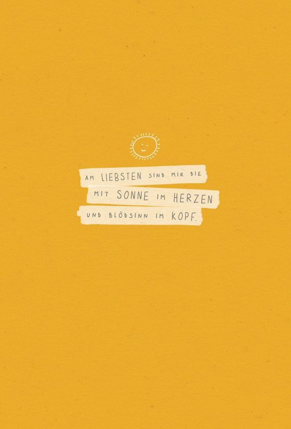 Postkarte Sprüche Herzen Blödsinn, Schriftkarte auf nachhaltigem Zuckerrohrpapier