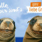 Postkarte Sprüche: Herzliche Grüße von uns - Wir denken an dich!