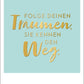 Postkarte Sprüche: Lass dich von deinen Träumen leiten, veredelt mit Goldfolie