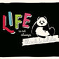 Postkarte Sprüche: Lustiger Panda - Spruch "Life is not always black and white" für Tierliebhaber