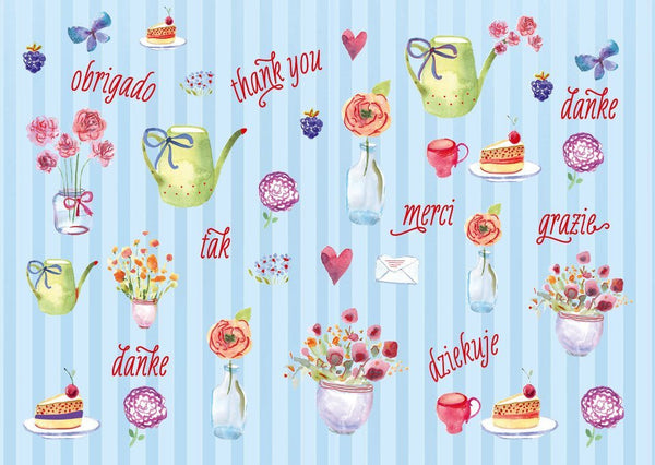 Postkarte Sprüche: Thank You Merci Danke - Vielseitige Danksagungskarte für jeden Anlass