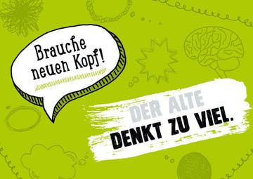 Postkarte Sprüche - Witzige Grüße, Gelb - Grün Design, Kreatives Geschenk zum Entspannen & Nachdenken