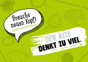 Postkarte Sprüche - Witzige Grüße, Gelb - Grün Design, Kreatives Geschenk zum Entspannen & Nachdenken