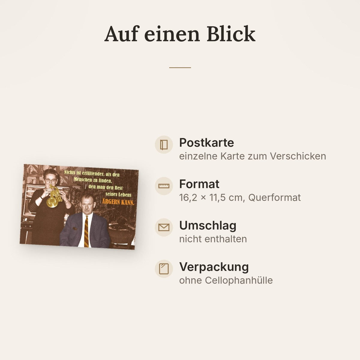 Postkarte Sprüche: Die Erfüllung im Finden des richtigen Menschen – humorvoll und einzigartig