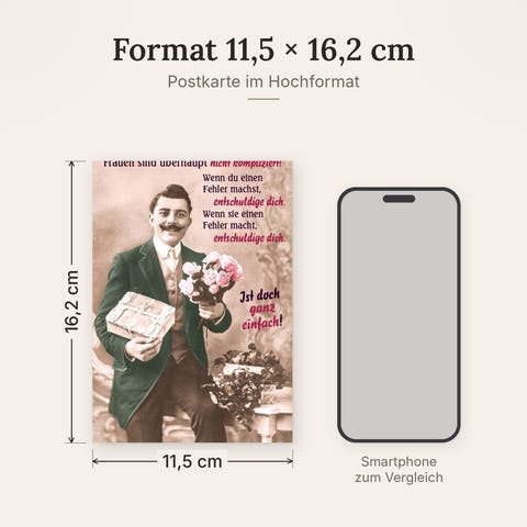 Postkarte Sprüche: Frauen sind wirklich einfach zu verstehen - Humorvolle Botschaft für jeden Anlass