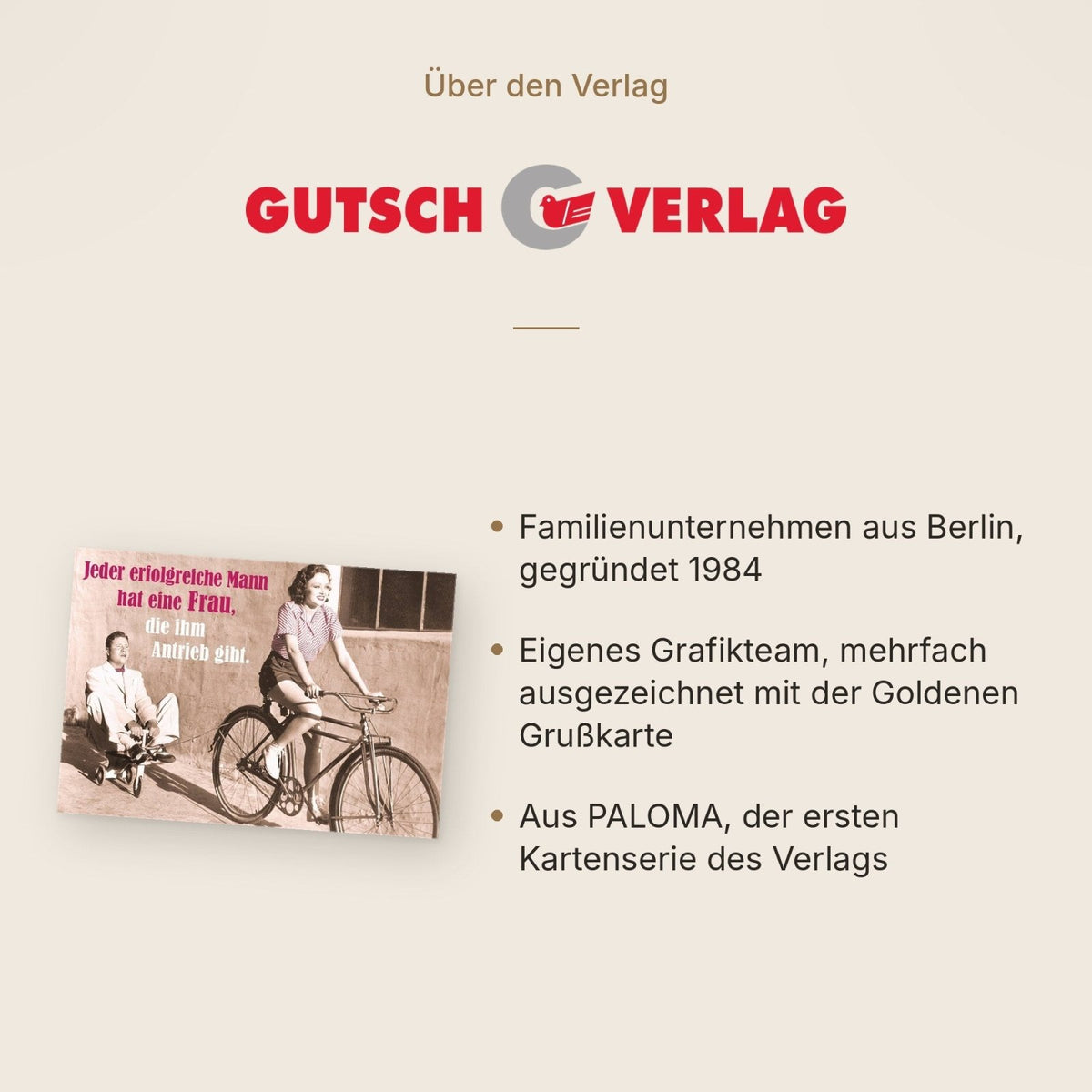 Postkarte Sprüche: Jeder erfolgreiche Mann hat eine Frau, die ihm den nötigen Antrieb verleiht
