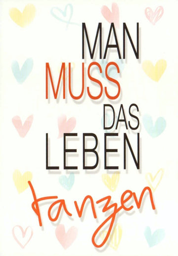 Postkarte "Tanz des Lebens" - Farbenfrohe Herzen, Motivation & Liebe für Freude und Positivität
