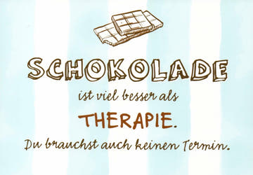 Postkarte zum Schmunzeln: Schokolade schlägt alles andere!