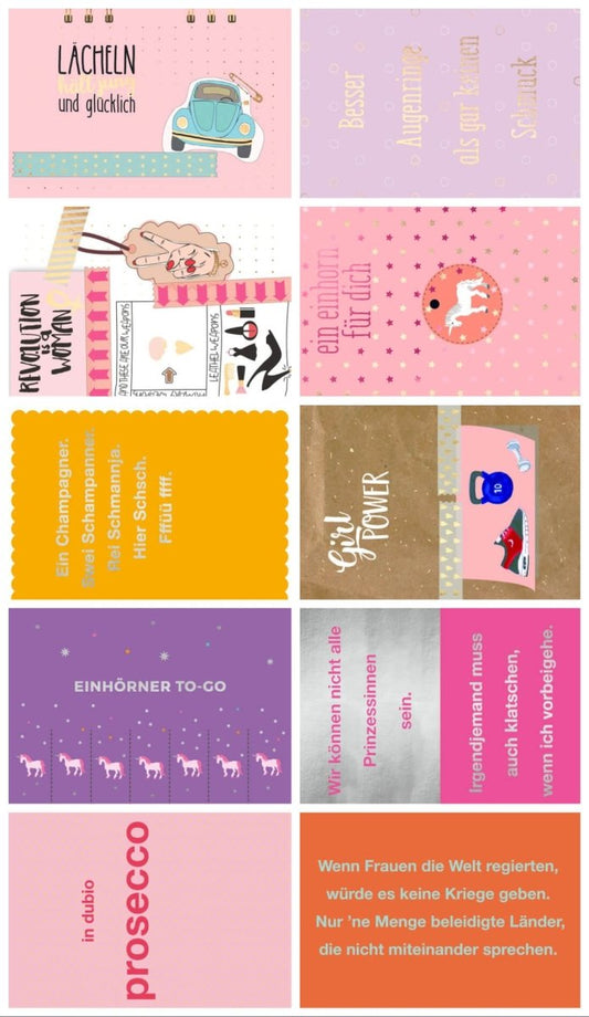 Postkarten - Set mit inspirierenden Sprüchen für Frauen - 10er Pack von Cityproducts, hochwertig