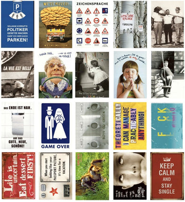 Postkarten - Set mit Sprüchen - 20 humorvolle Motive für Freude und Deko, ideal als Geschenkideen zur Aufheiterung des Alltags