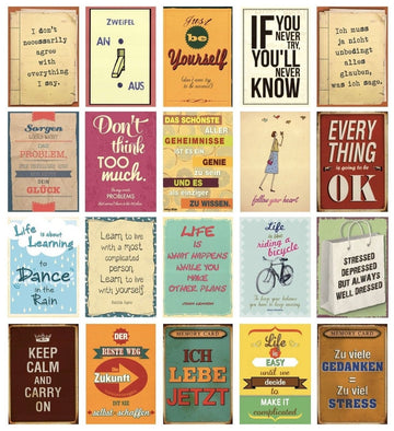 Postkarten - Sprüche Set: 20 inspirierende Zitate und Lebensweisheiten - Perfekt als Geschenk oder zum Verschicken