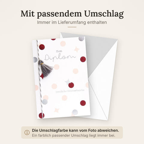Prüfungsglückwunschkarte - Edle Karte für Diplom, Abschluss & Examen - Universitätsfeier Glückwünsche