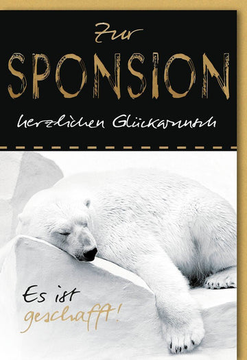 Prüfungsglückwunschkarte – Akademischer Erfolg mit Eisbär - Motiv für Abschlussfeier