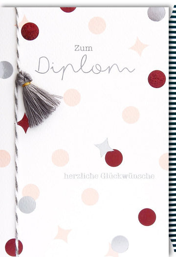 Prüfungsglückwunschkarte - Edle Karte für Diplom, Abschluss & Examen - Universitätsfeier Glückwünsche