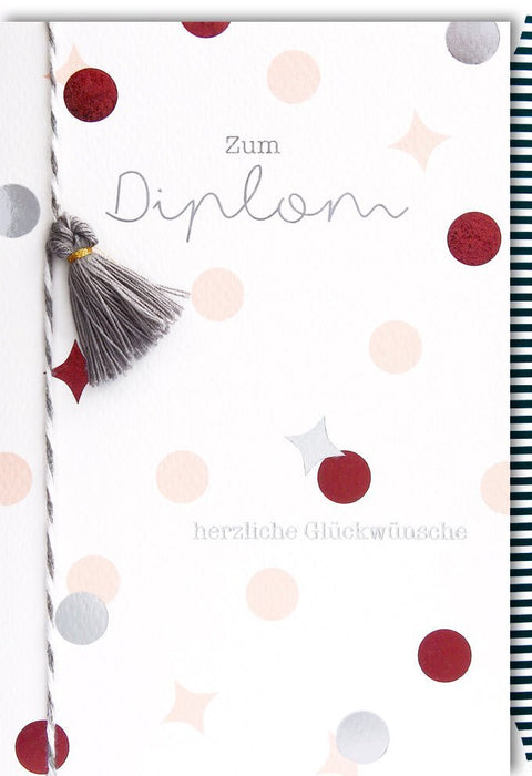 Prüfungsglückwunschkarte - Edle Karte für Diplom, Abschluss & Examen - Universitätsfeier Glückwünsche