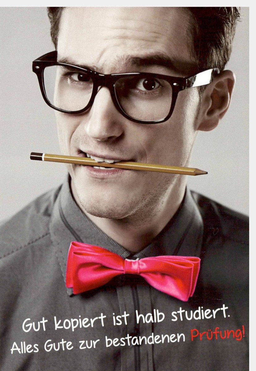Prüfungsglückwunschkarte - Humorvolle Karte für Studien - und Examenserfolg, Witziger Spruch für Studenten & Lernende