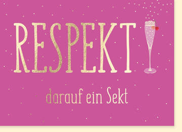 Prüfungsglückwunschkarte - Prost auf Deinen Erfolg! Gratulation mit Sektmotiv, Bestanden feiern
