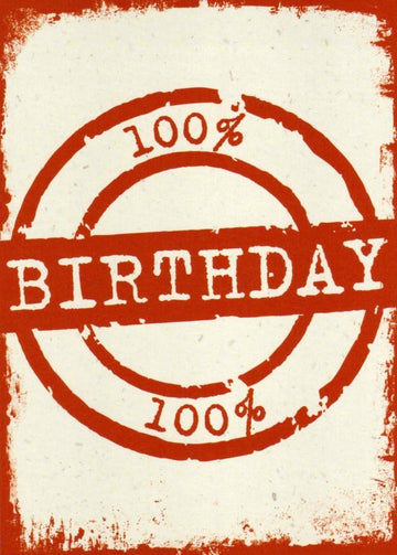 Retro Geburtstagskarte - 100% Birthday Flair für besondere Grüße