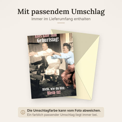 Retro Geburtstagskarte mit Vintage Fitness Humor - Witzige Gratulation für Erwachsene