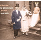 Retro Hochzeitskarte mit Humor, Vintage Postkarte für Brautpaar, Lustige Ehe - Sprüche