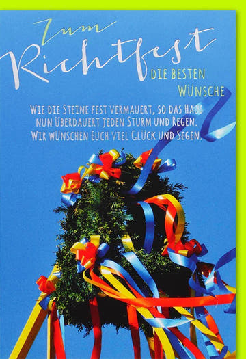 Richtfestkarte & Umzugsgruß - Neubau Glückwünsche - Einweihungsgeschenk für das neue Zuhause