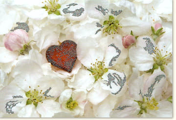 Romantische Blankokarte, Blumen - Herz Design - Perfekt für Jahrestage & Liebevolle Einladungen