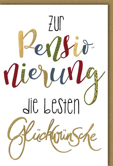 Ruhestandskarte – Stilvolle Karte zur Pensionierung mit liebevollen Wünschen für Kollegen