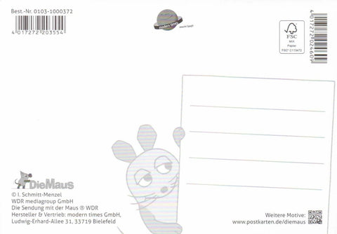 schöne Maus - Postkarte Einladung