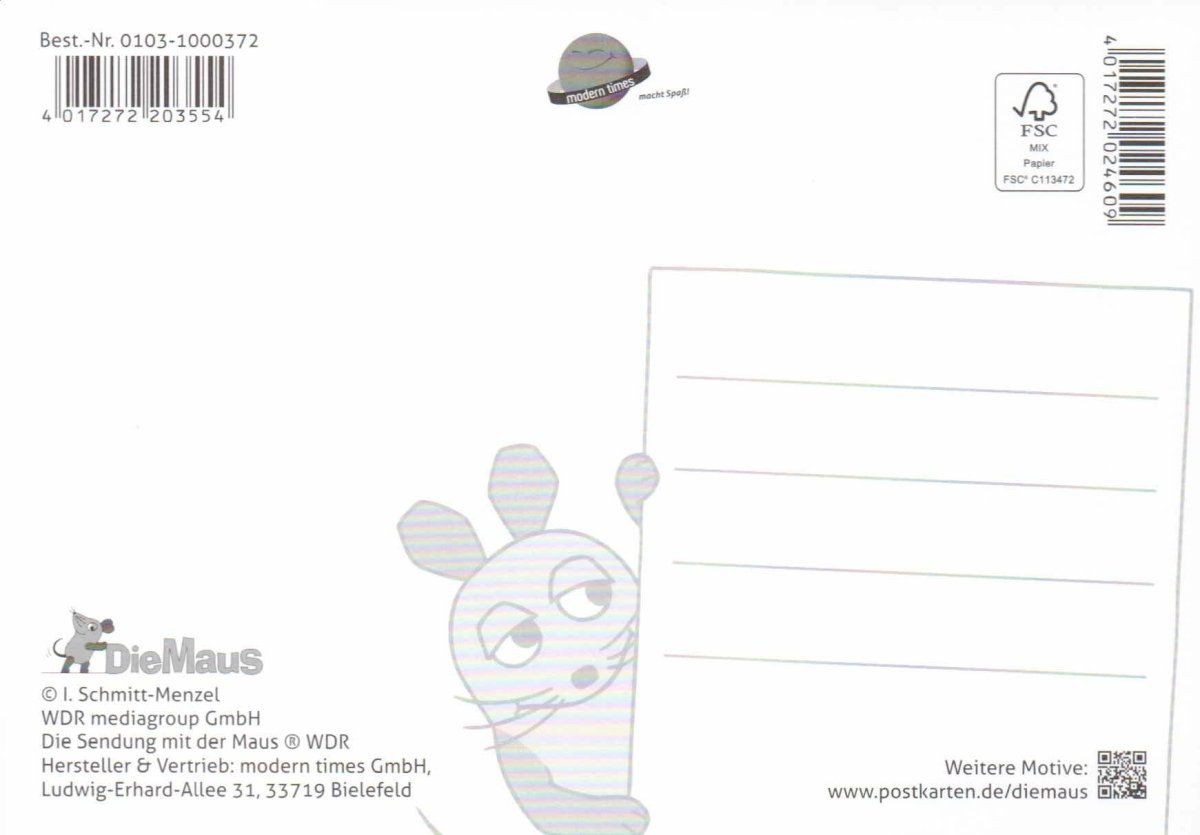 schöne Maus - Postkarte Einladung