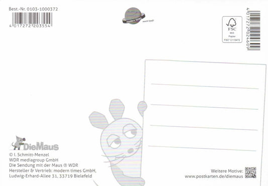 schöne Maus - Postkarte Einladung