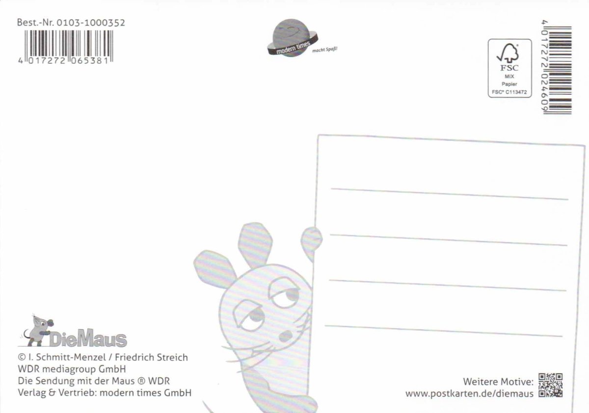 schöne Maus - Postkarte Freunde