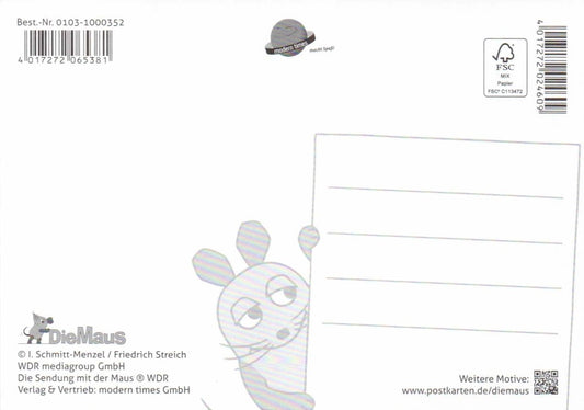 schöne Maus - Postkarte Freunde