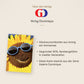 Sommergrußkarte Fröhlich – Sonnenblume mit Sonnenbrille und blauem Rand in 3D-Optik